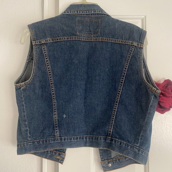 Express Bleus Denim Sleeveless Jacket - Picture 2 of 4